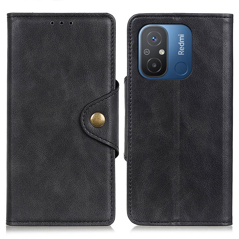 Flip Leather Phone Cover For Xiaomi Redmi 12C 4G 11A 4G Brass Buckle Phone Case with Stand Wallet Flip Leather Phone Cover For Xiaomi Redmi 12C 4G 11A 4G Brass Buckle Phone Case with Stand Wallet